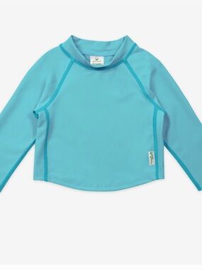 Green Sprouts Long Sleeve Rash Guard Top in Aqua